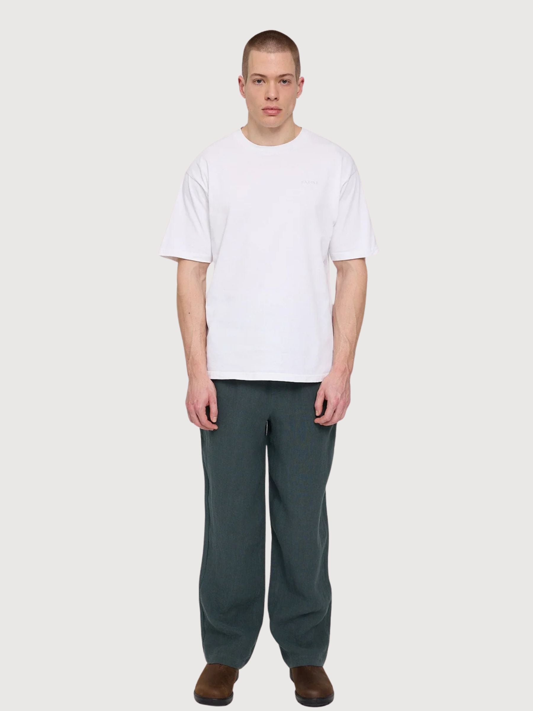 Hose Leinen Pull-On Herren Flaschengrün | Mazine