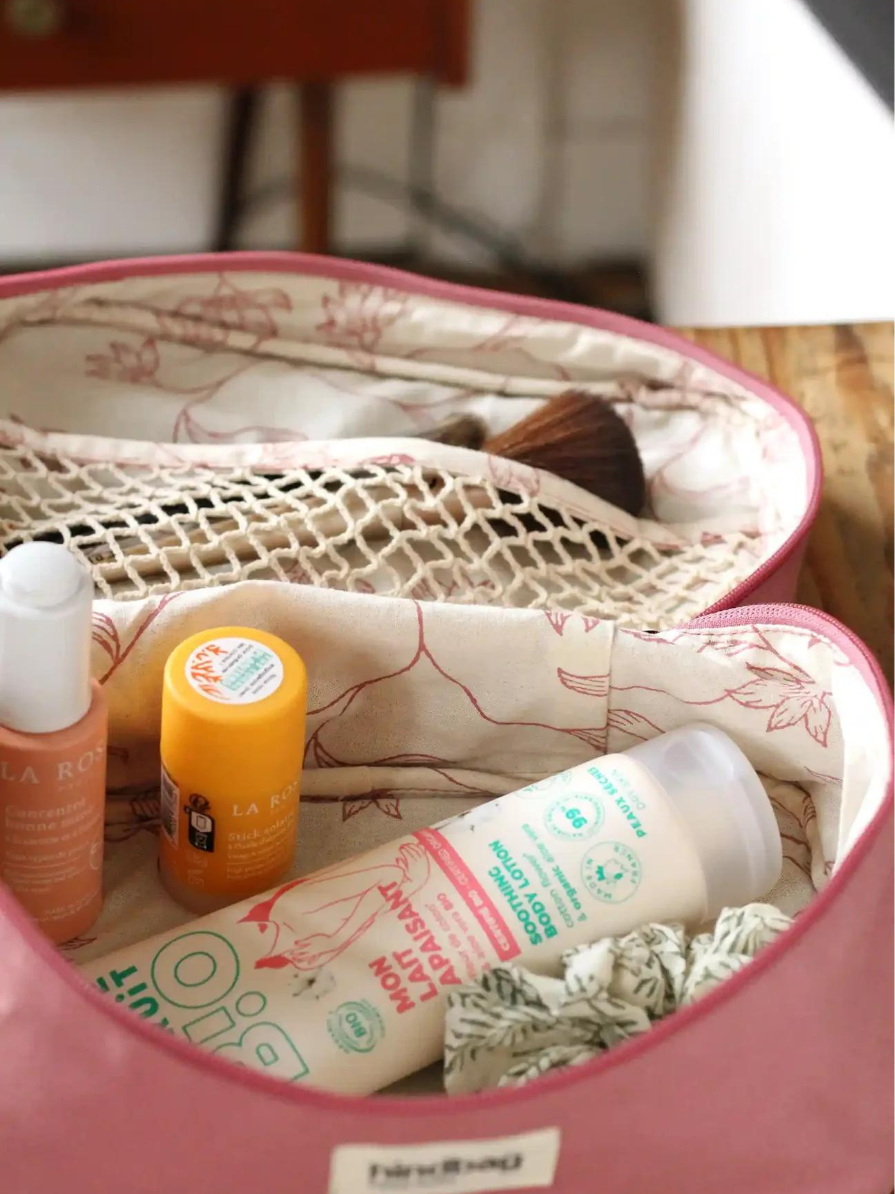 Gaspard Rosa Blush Beauty Case in cotone organico | Hindbag