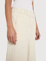 Trouser Striped White/Black Gots Cotton | Lanius