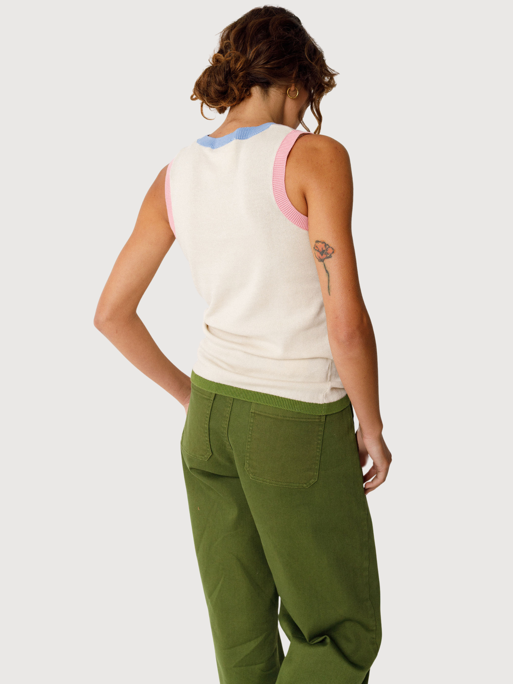 Top Baia Aderente Donna Cotone Gots Avorio | Skfk