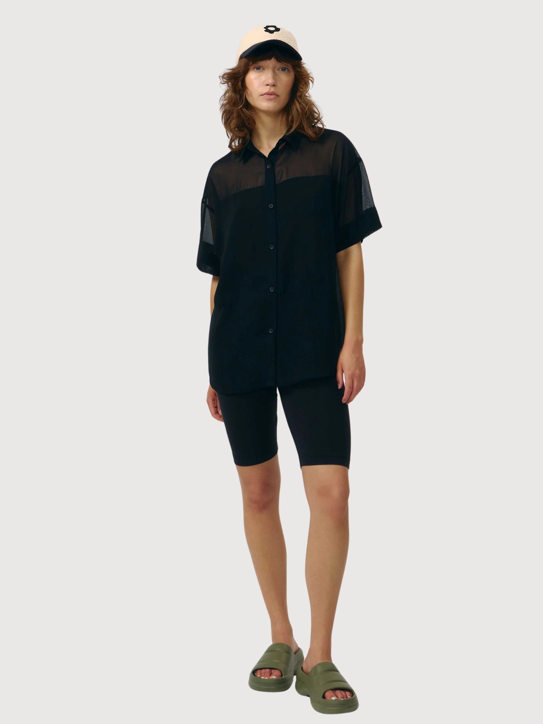Hemd Minab Chiffon Schwarz Frau | Suite13lab