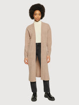 Long Cardigan Beige Woman | Knowledge Cotton Apparel
