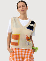 Vest Amates Beige Woman Cotton | Suite13lab