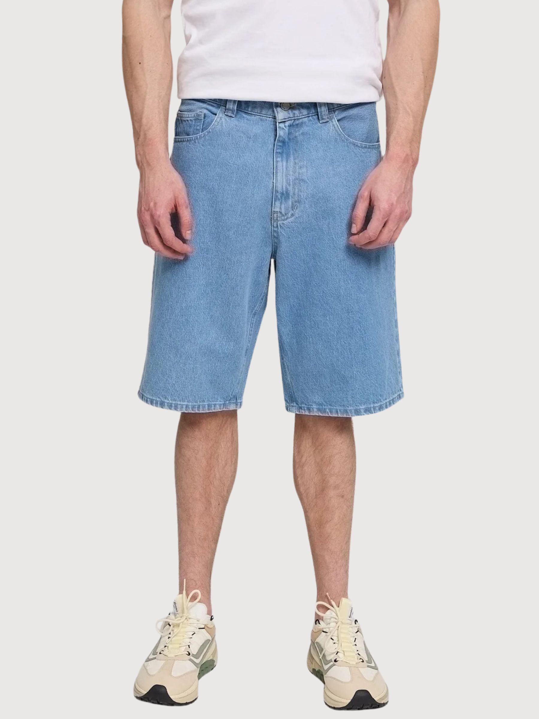 Pantaloncini in denim da uomo, lavaggio azzurro chiaro | Mazine