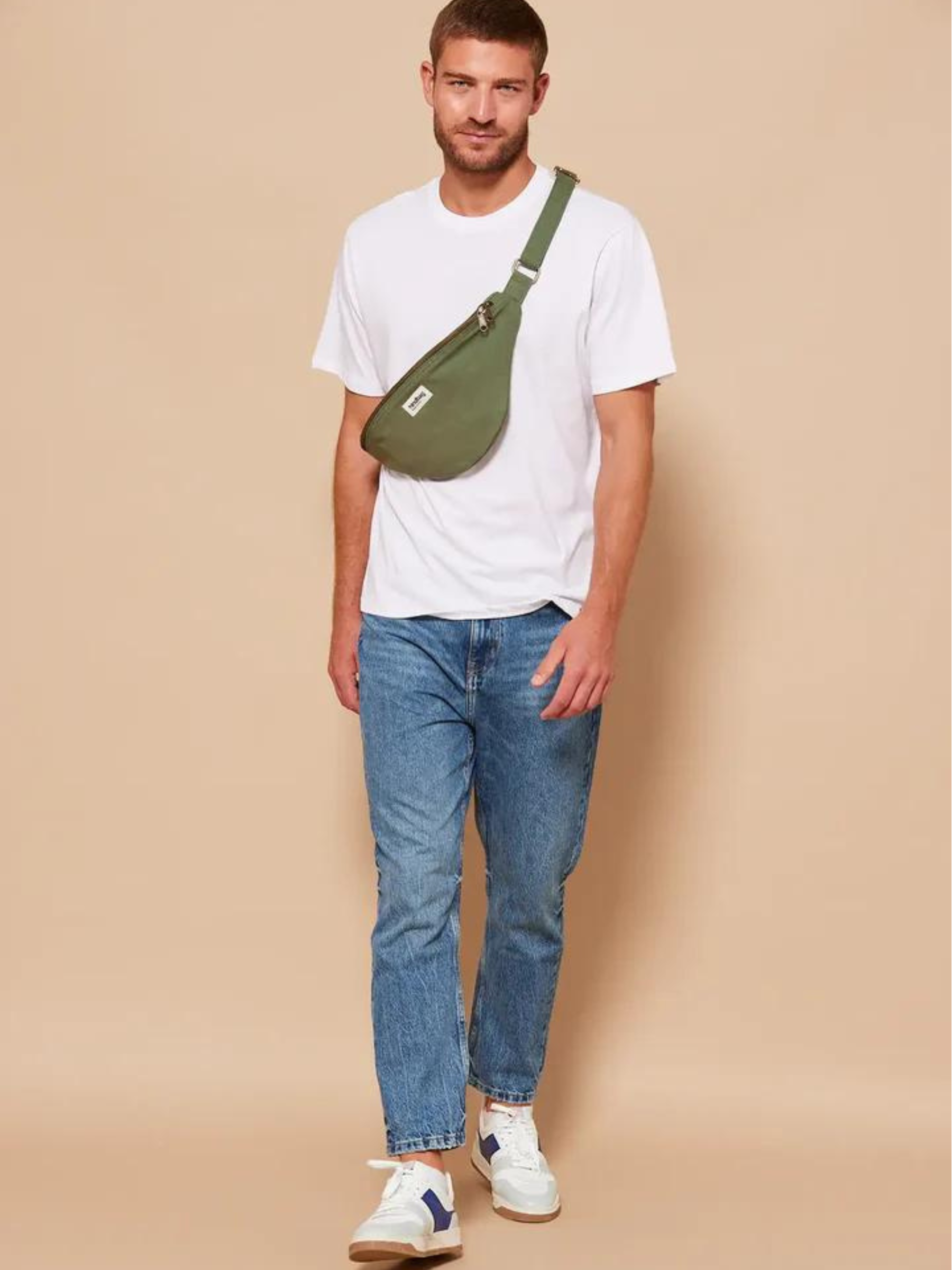 Sacca cintura sasha oliva in cotone organico | Hindbag