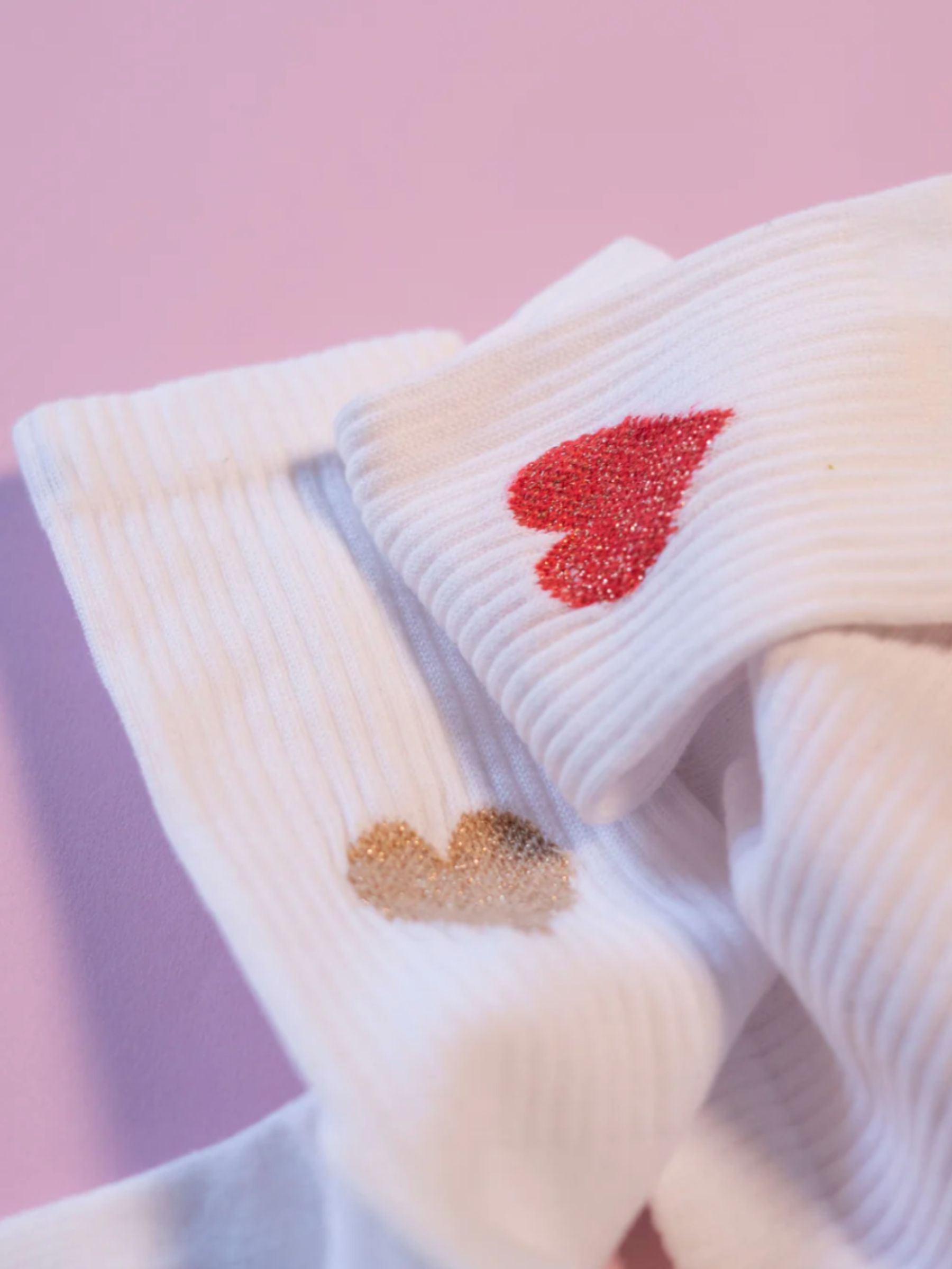 Calze Love Rosso Glitter Donna | ooley