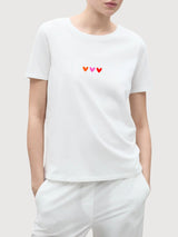 Sara T-shirt Bianca Cuori | Re-bello