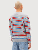Maglione Loukaa Stripe Silver Melange | Armedangels
