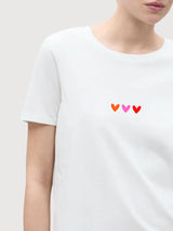 Sara T-shirt Bianca Cuori | Re-bello