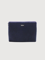 Navy recycled wool computer bag Ava M 15"| Hindbag