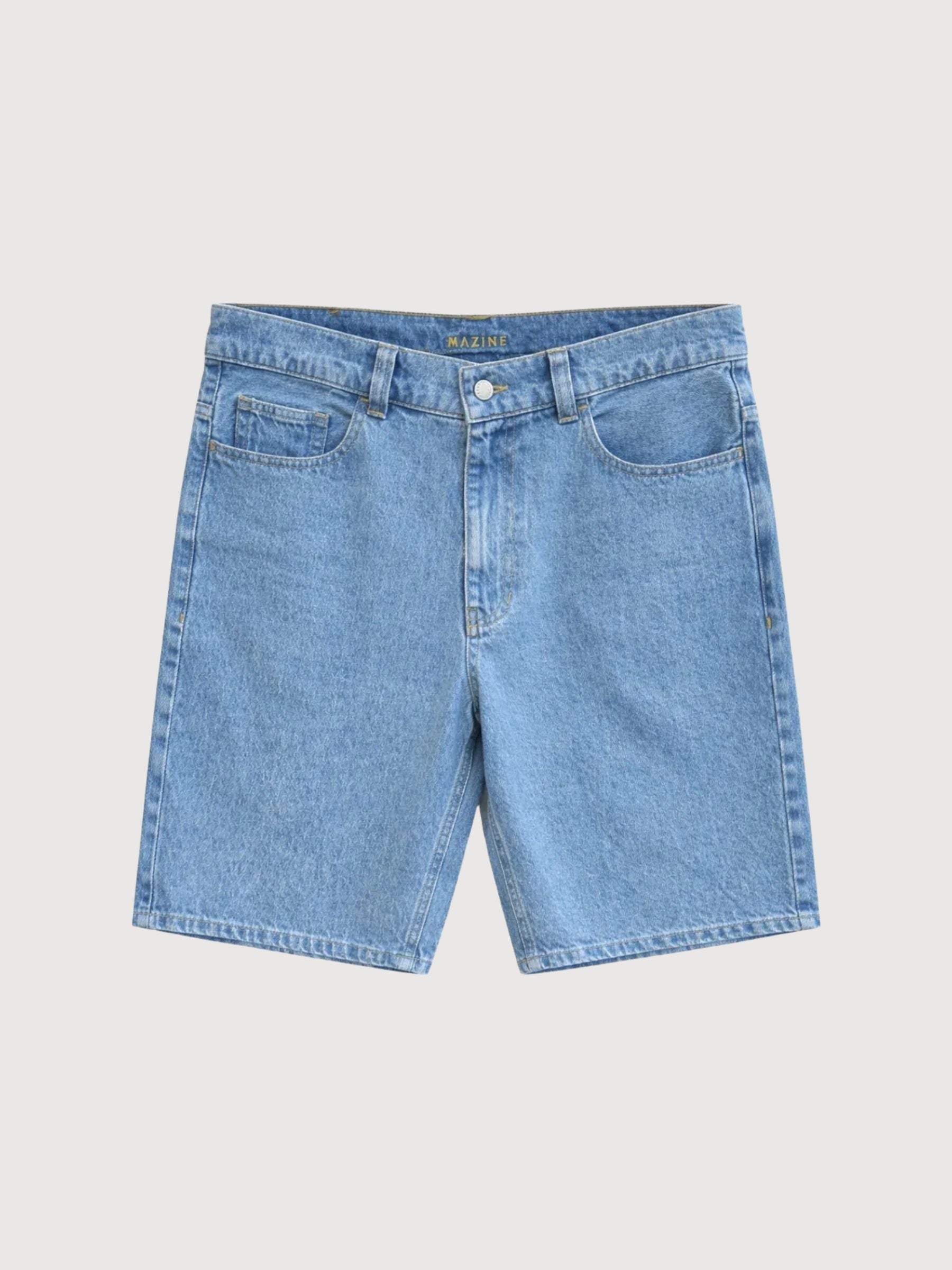 Pantaloncini in denim da uomo, lavaggio azzurro chiaro | Mazine