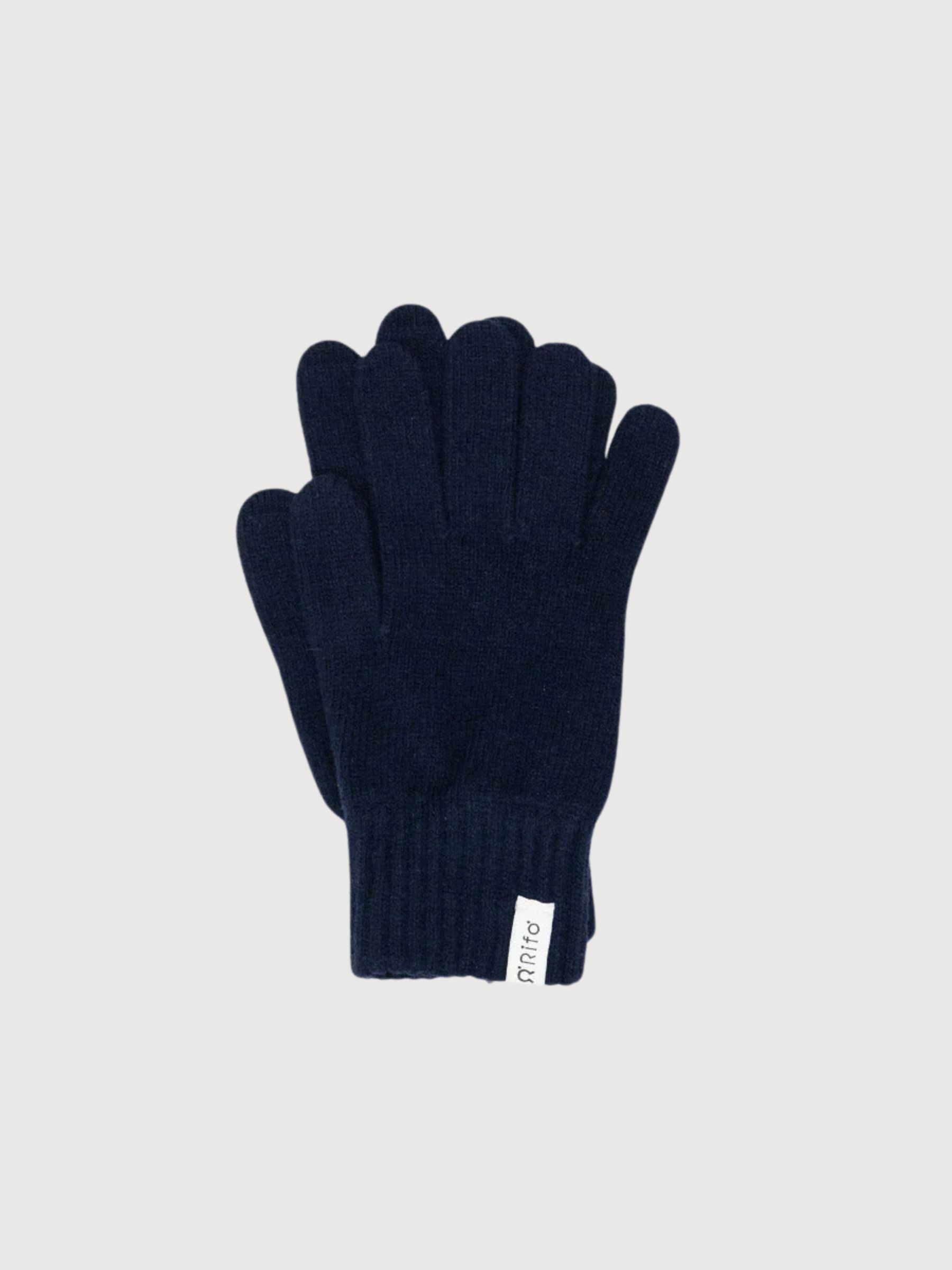 Gloves Pierpaolo Navy Blue  in recycled cashmere Man | Rifò