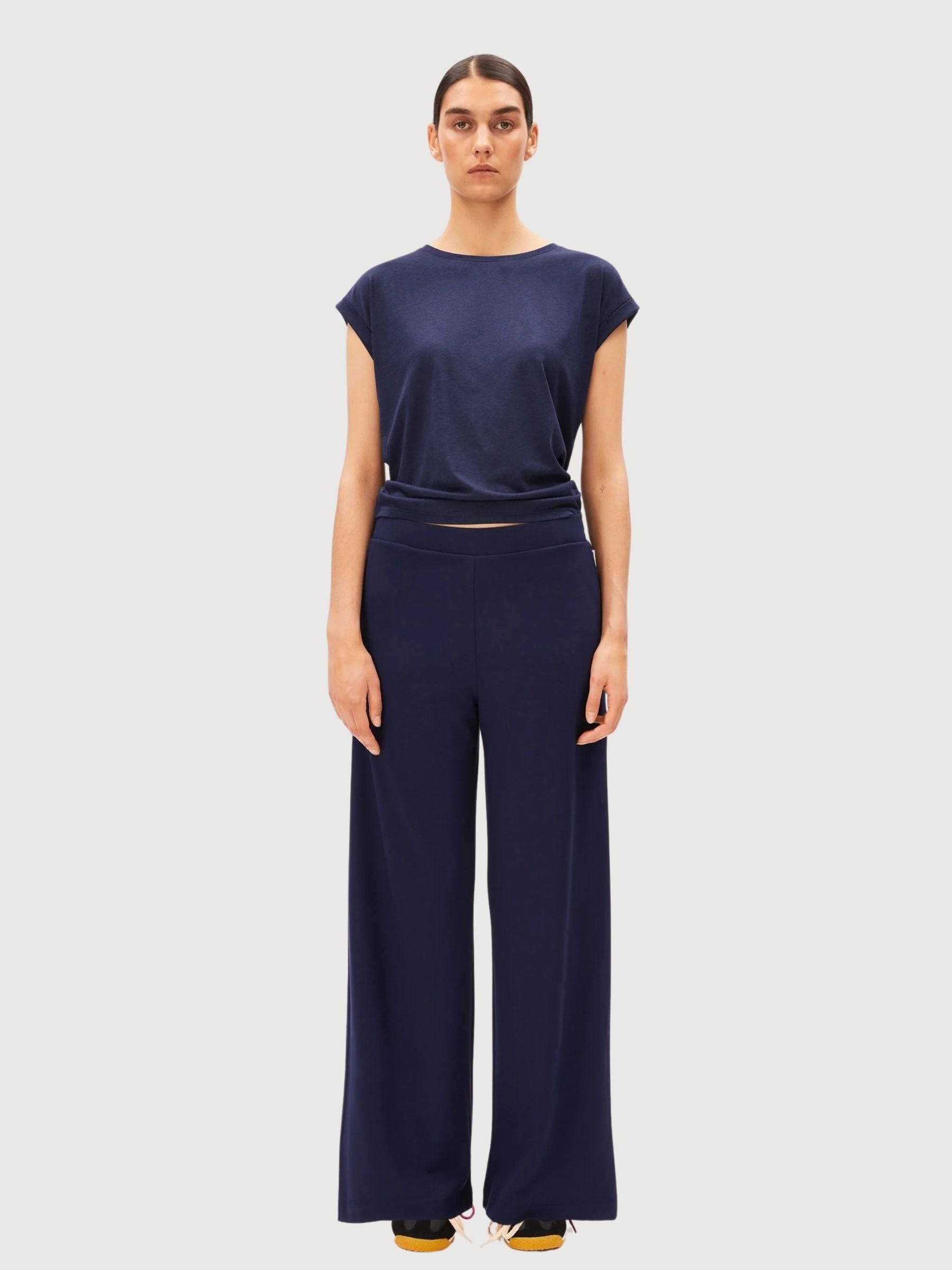 Jerseyhose Himaari, getöntes Marineblau | Armedangels