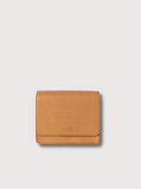 O My Bag Audrey Mini Cognac Appleskin bag with top handle, gold hardware, and compact design on a neutral background.