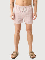 Costume da bagno in seersucker a righe, lunghezza metà coscia | KNOWLEDGE COTTON APPAREL