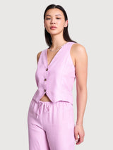 Light Pink HVIDE Linen Vest  | Jan N June