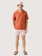 Costume da bagno in seersucker a righe, lunghezza metà coscia | KNOWLEDGE COTTON APPAREL
