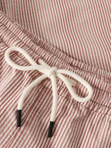 Costume da bagno in seersucker a righe, lunghezza metà coscia | KNOWLEDGE COTTON APPAREL