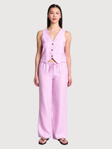 Light Pink HVIDE Linen Vest  | Jan N June