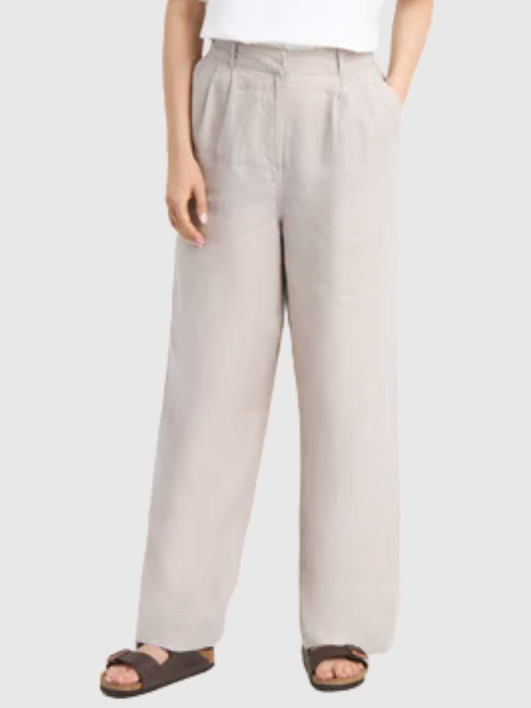 Hose Vickleby Leinen Ecru Damen | Dedicated