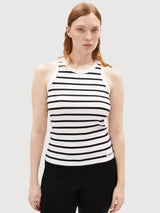 Top Kanitaa Righe Bianco-Nero Donna | Armedangels