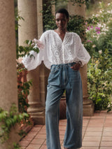 Knitted blouse mit ruffles Off White/ Monkey Women | Lanius