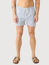 Costume da bagno in seersucker a righe a metà coscia | Knowledge Cotton Apparel