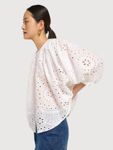 Knitted blouse mit ruffles Off White/ Monkey Women | Lanius