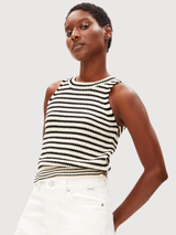 Stripe Knit Top Black Undyed | Armedangels