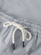 Costume da bagno in seersucker a righe a metà coscia | Knowledge Cotton Apparel