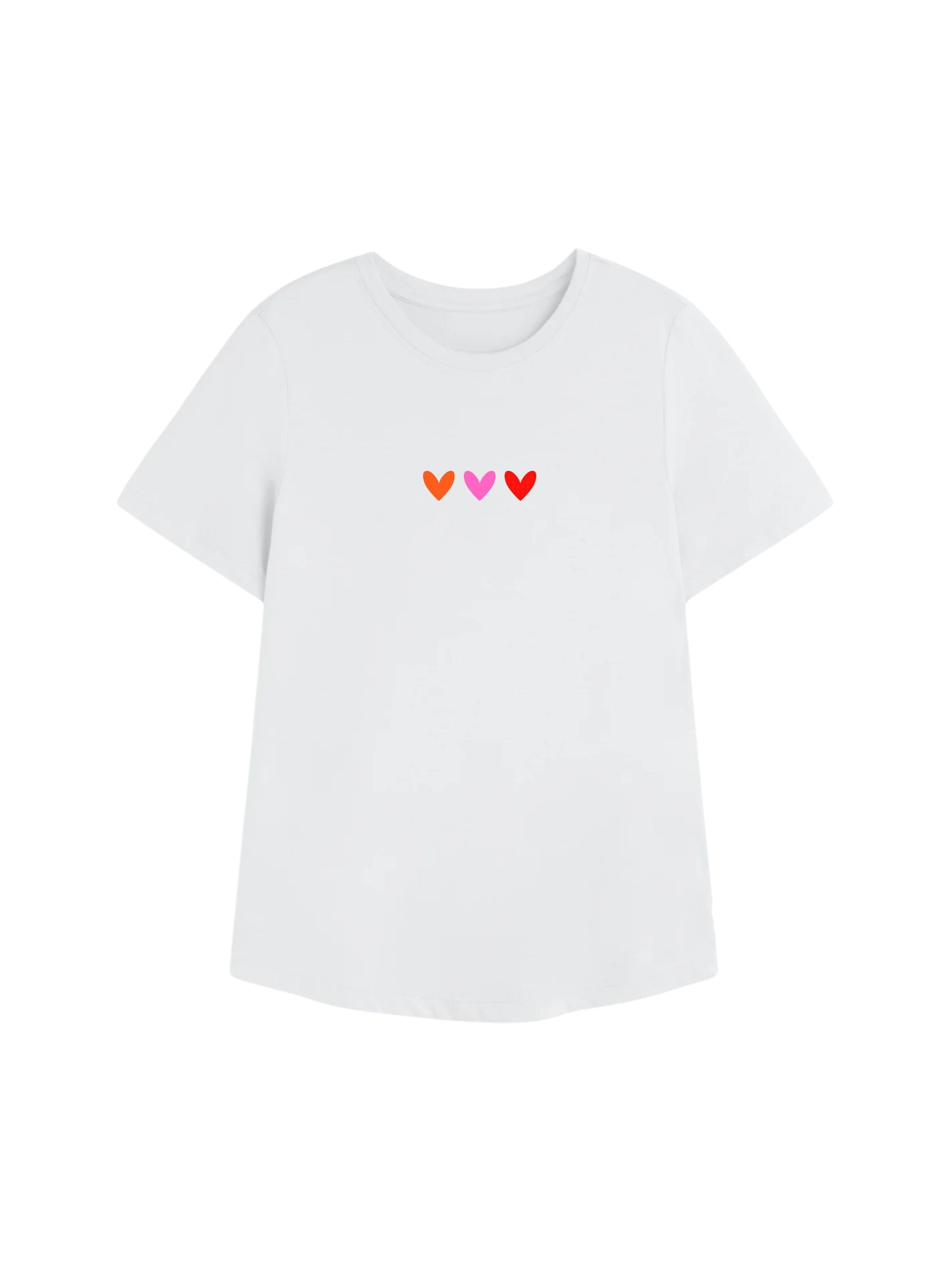 Sara T-shirt Bianca Cuori | Re-bello