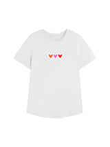 Sara T-shirt Bianca Cuori | Re-bello