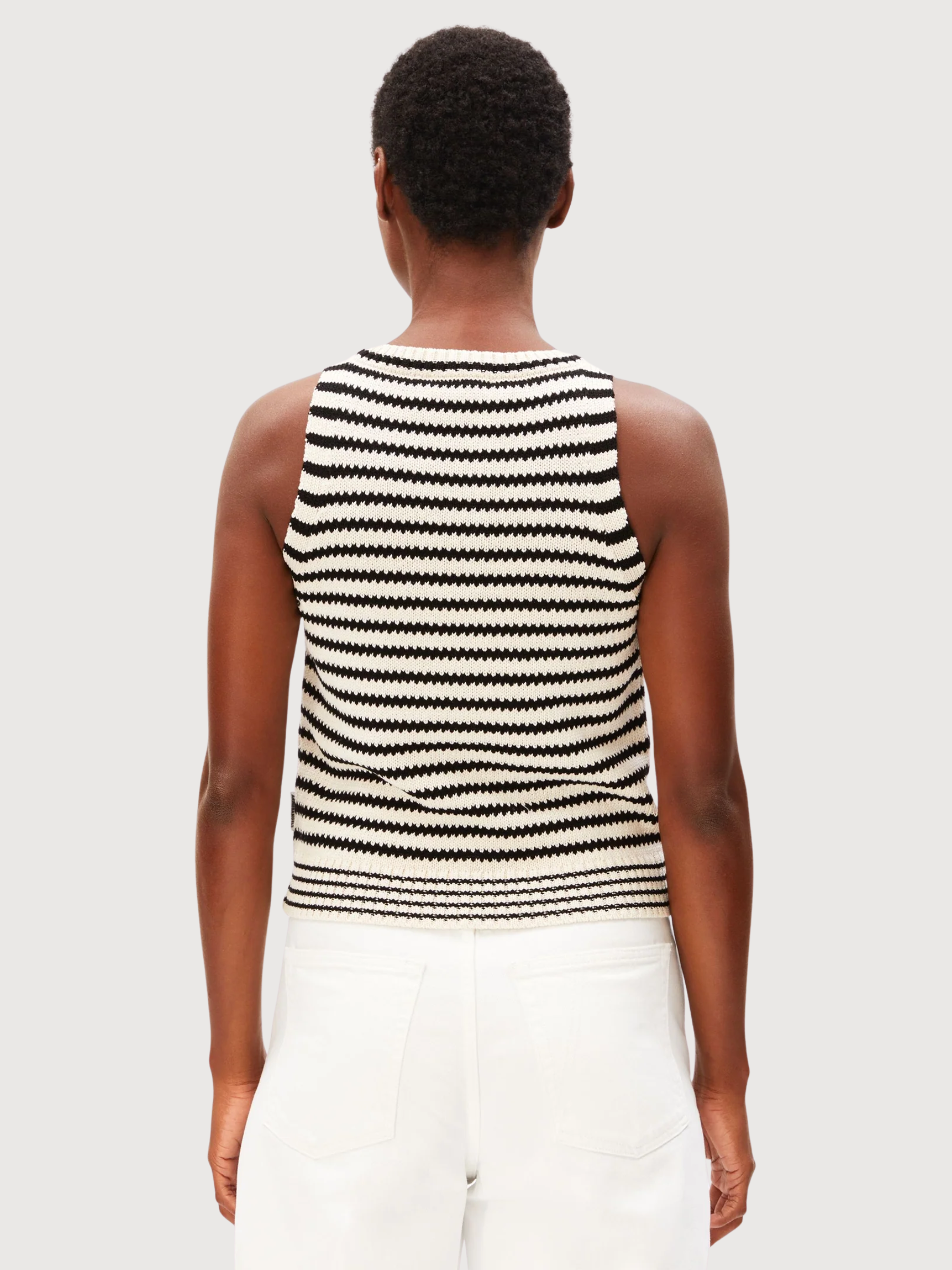 Stripe Knit Top Black Undyed | Armedangels