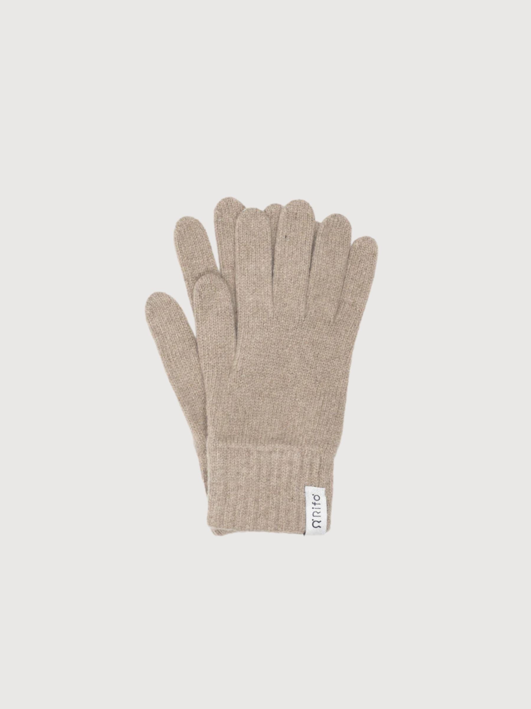 Gloves Anita Sand Beige In Regenerated Cashmere | Rifò