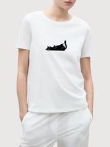 Sara T-Shirt Cat-Rest White | Re-Bello