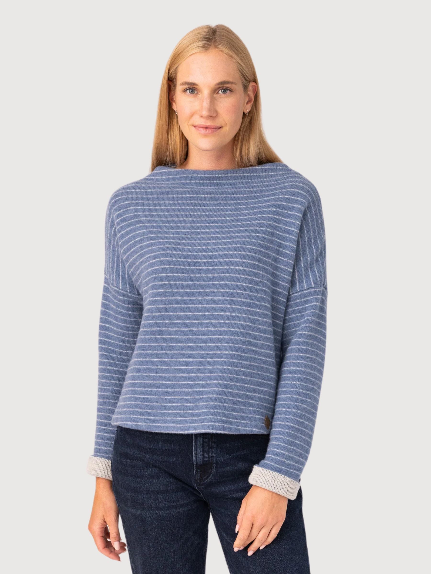 Nico Stripe Pullover Azzurro Ecru Donna | Stapf