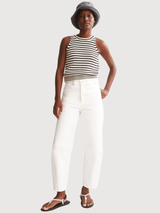 Stripe Knit Top Black Undyed | Armedangels