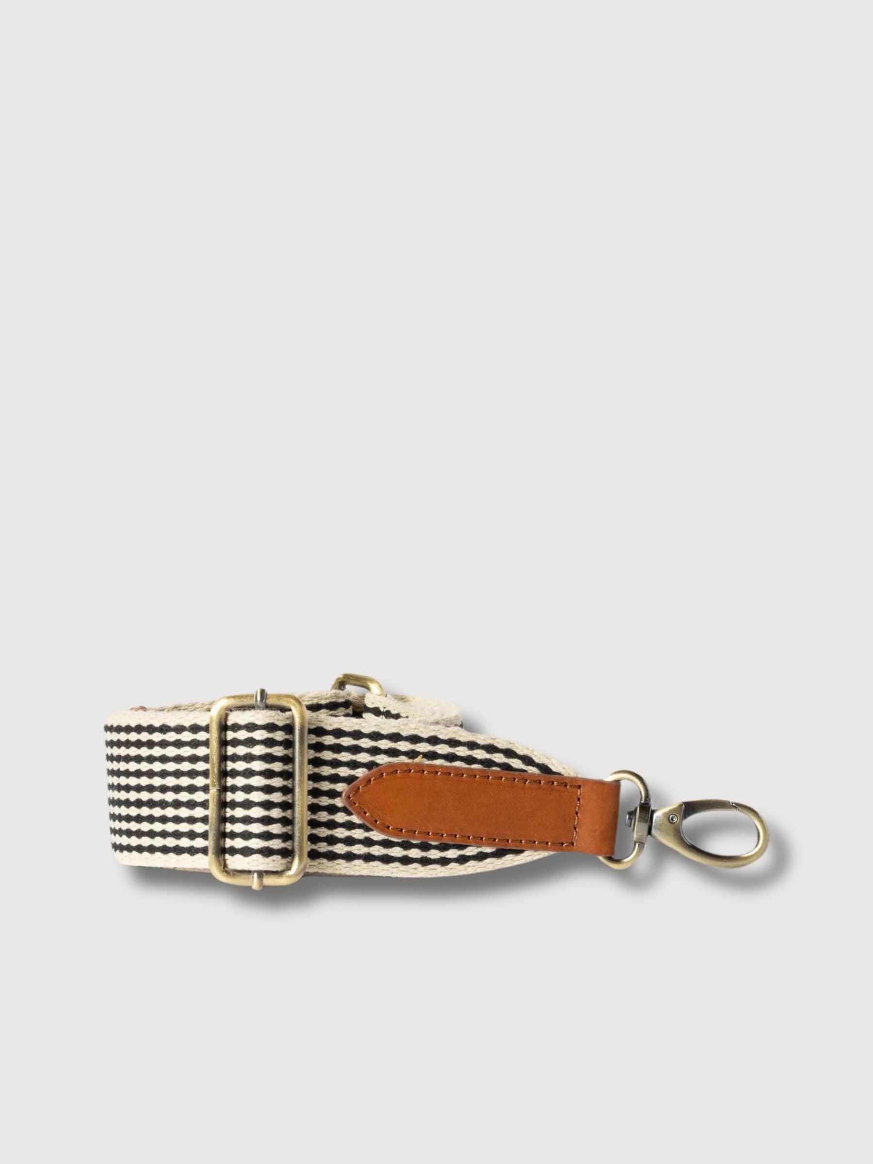 Checkered Webbing Strap Cognac | O my Bag