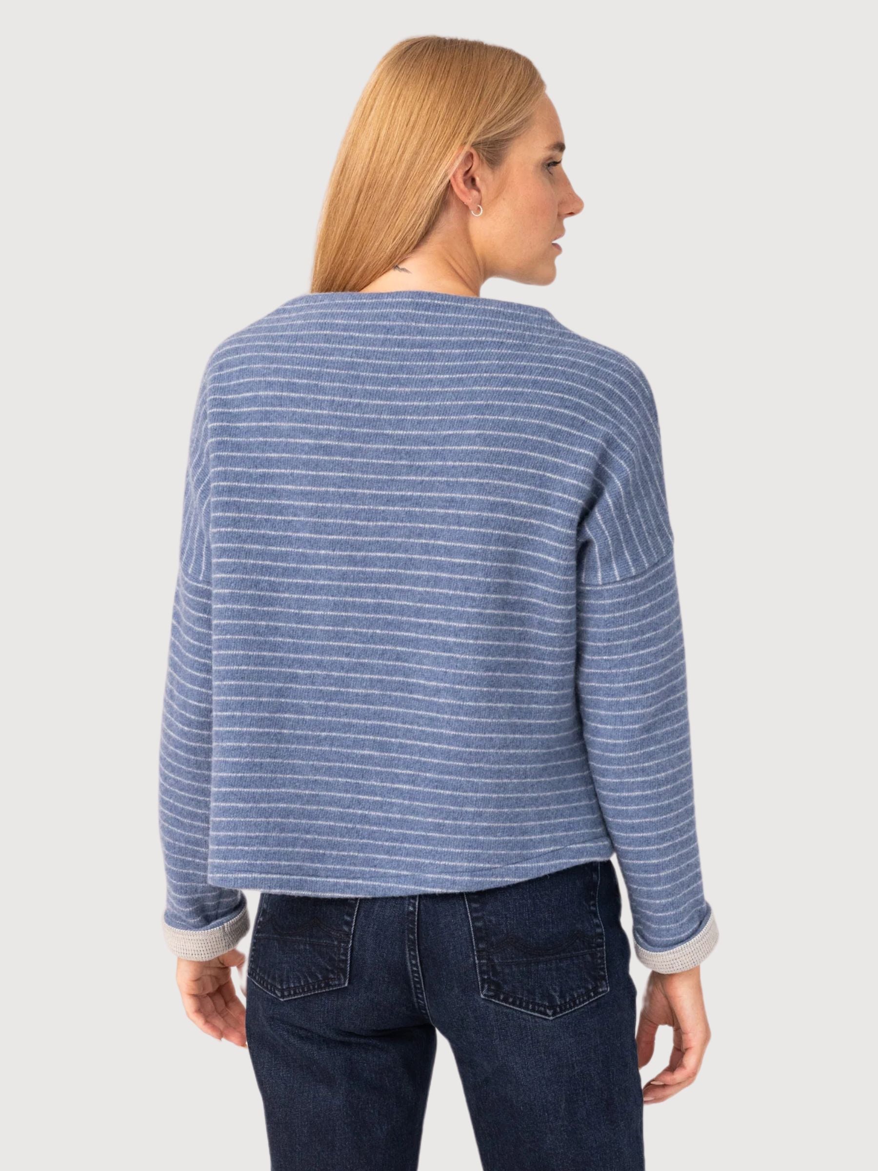 Nico Stripe Pullover Azzurro Ecru Donna | Stapf