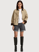 Judee Shorts Woman Worn In Diorite Grey | G-Star Raw