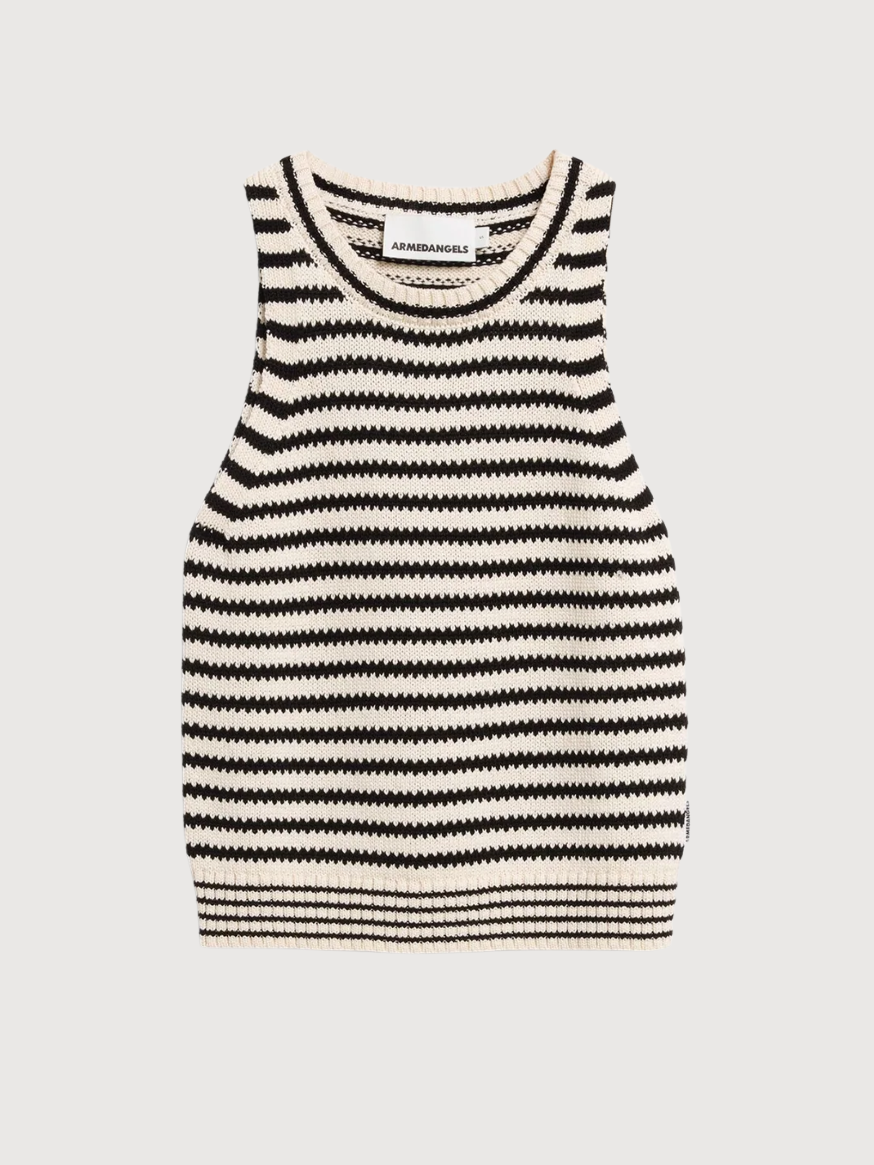 Stripe Knit Top Black Undyed | Armedangels