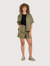 Shorts Djupvik Linen Green Woman | Dedicated