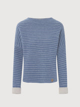 Nico Stripe Pullover Rauchblau Ecru | Stapf