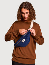 Olivia Sac Banane Velours Marine | Hindbag