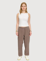 Pants Straight Leg Linen Woman GreyBrown | Mazine