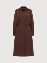 Dress With Ruffles Chocolate Cotton | Lanius