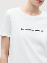 Sara T-shirt Happy White | Re-Bello