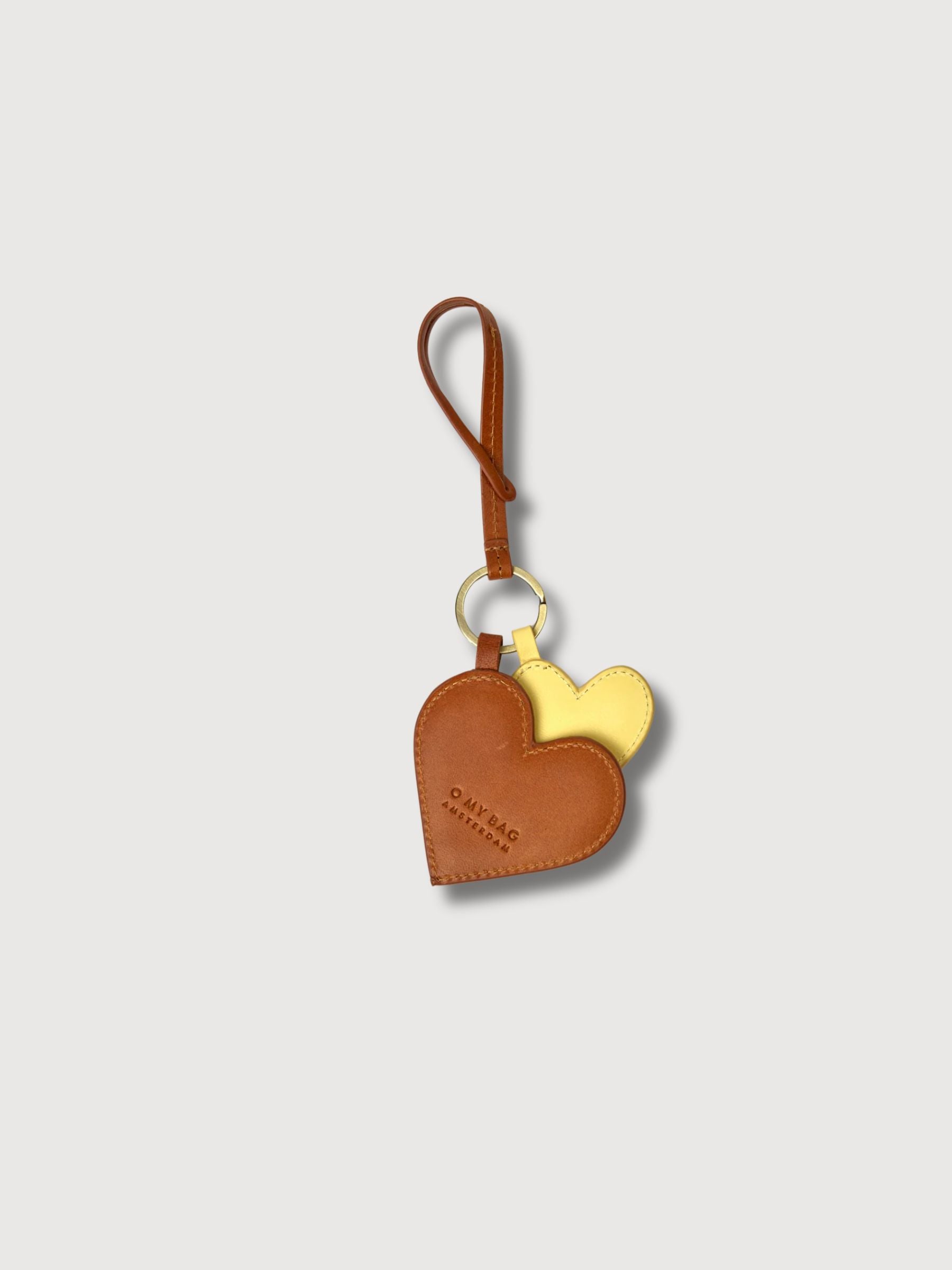 Schlüsselanhänger-Taschenanhänger Herzen Braun | O My Bag
