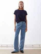 T-Shirt Idaara Tinted Navy Damen | Armedangels