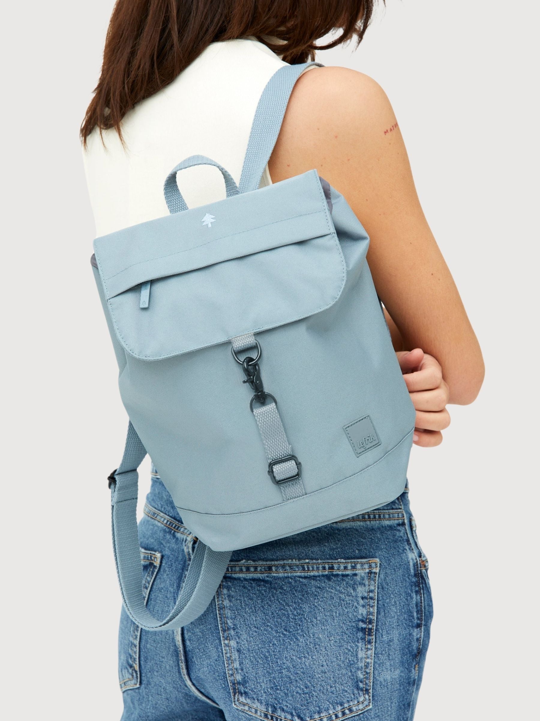 Kaut mini Zaino in poliestere riciclato blu di pietra